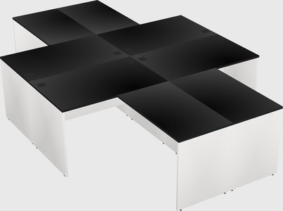 Quad l-shaped office desks