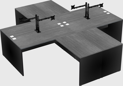 Quad l-shaped office desks