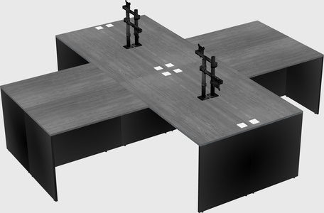 Quad l-shaped office desks