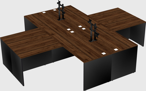 Quad l-shaped office desks