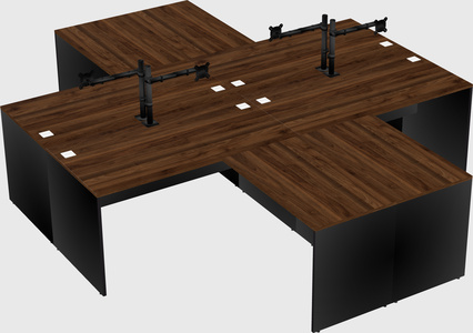 Quad l-shaped office desks