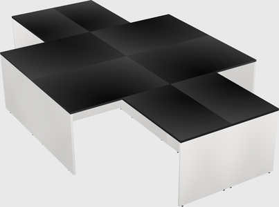 Quad l-shaped office desks