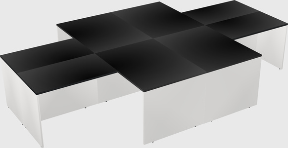 Quad l-shaped office desks
