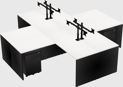 Quad l-shaped office desks
