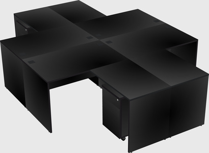 Quad l-shaped office desks