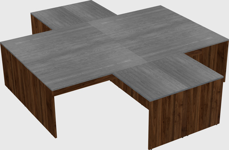 Quad l-shaped office desks