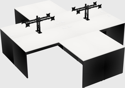 Quad l-shaped office desks