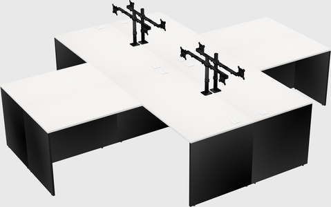 Quad l-shaped office desks