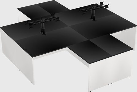 Quad l-shaped office desks