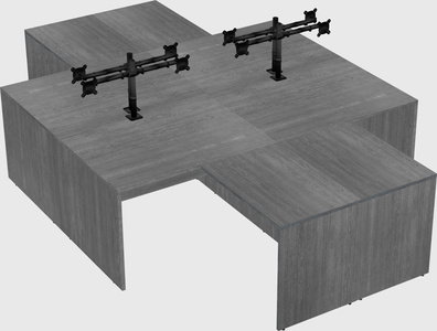 Quad l-shaped office desks