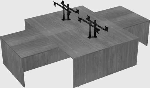 Quad l-shaped office desks