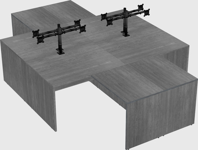 Quad l-shaped office desks