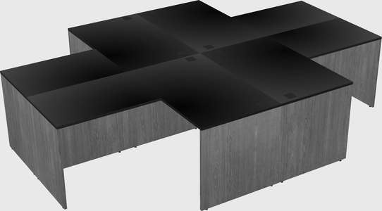 Quad l-shaped office desks