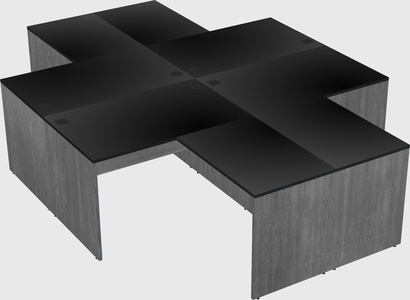 Quad l-shaped office desks