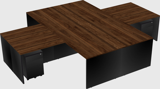 Quad l-shaped office desks