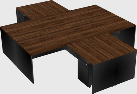 Quad l-shaped office desks