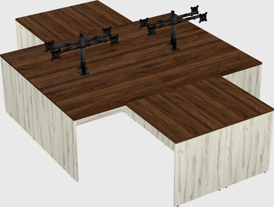 Quad l-shaped office desks