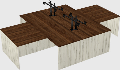 Quad l-shaped office desks