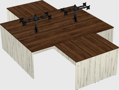 Quad l-shaped office desks