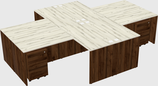 Quad l-shaped office desks