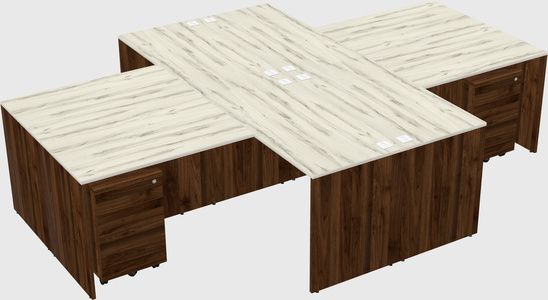 Quad l-shaped office desks