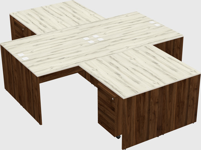 Quad l-shaped office desks