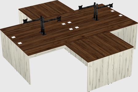 Quad l-shaped office desks