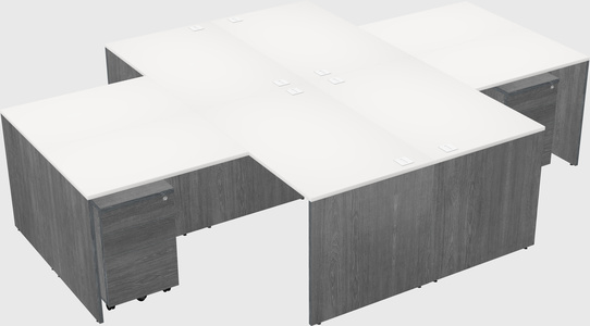 Quad l-shaped office desks