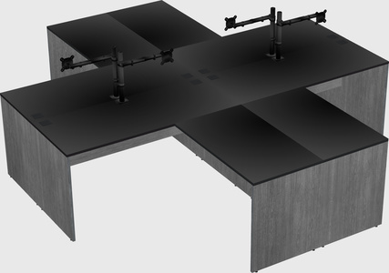 Quad l-shaped office desks