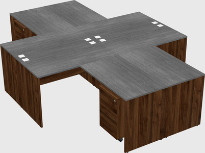 Quad l-shaped office desks