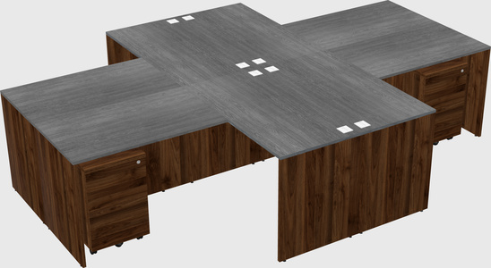 Quad l-shaped office desks
