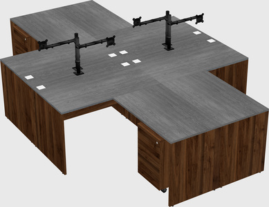 Quad l-shaped office desks