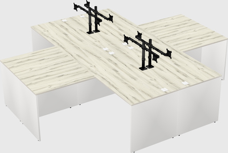 Quad l-shaped office desks