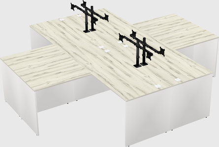 Quad l-shaped office desks