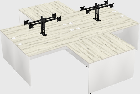 Quad l-shaped office desks