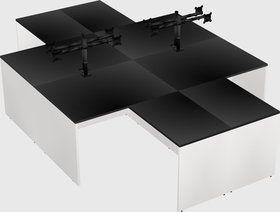 Quad l-shaped office desks