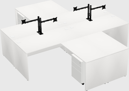 Quad l-shaped office desks