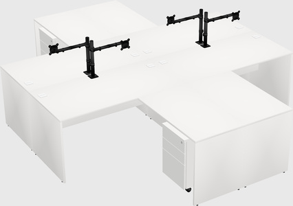 Quad l-shaped office desks