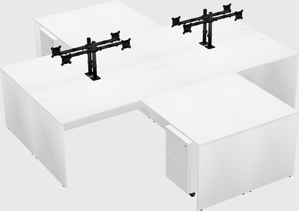 Quad l-shaped office desks