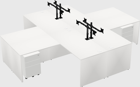 Quad l-shaped office desks