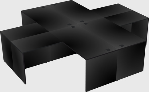 Quad l-shaped office desks