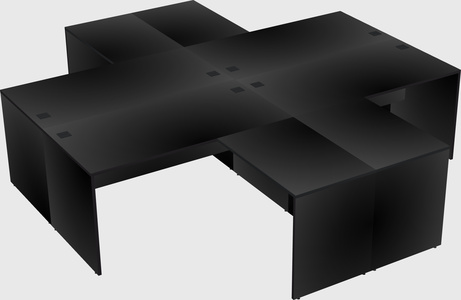 Quad l-shaped office desks