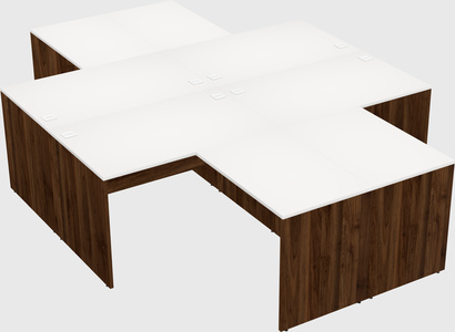 Quad l-shaped office desks