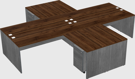 Quad l-shaped office desks