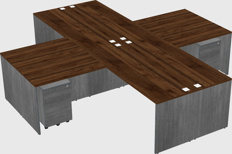 Quad l-shaped office desks