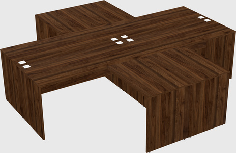 Quad l-shaped office desks
