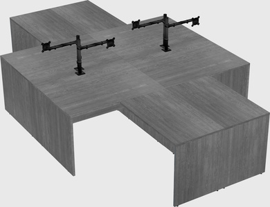 Quad l-shaped office desks