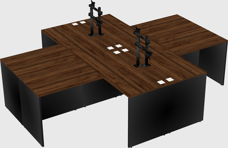 Quad l-shaped office desks