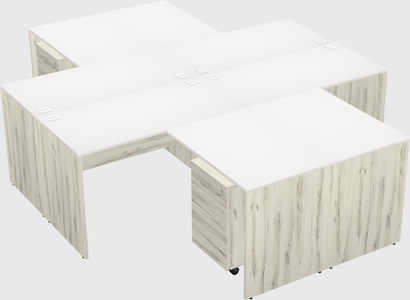 Quad l-shaped office desks