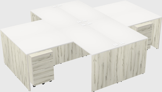 Quad l-shaped office desks